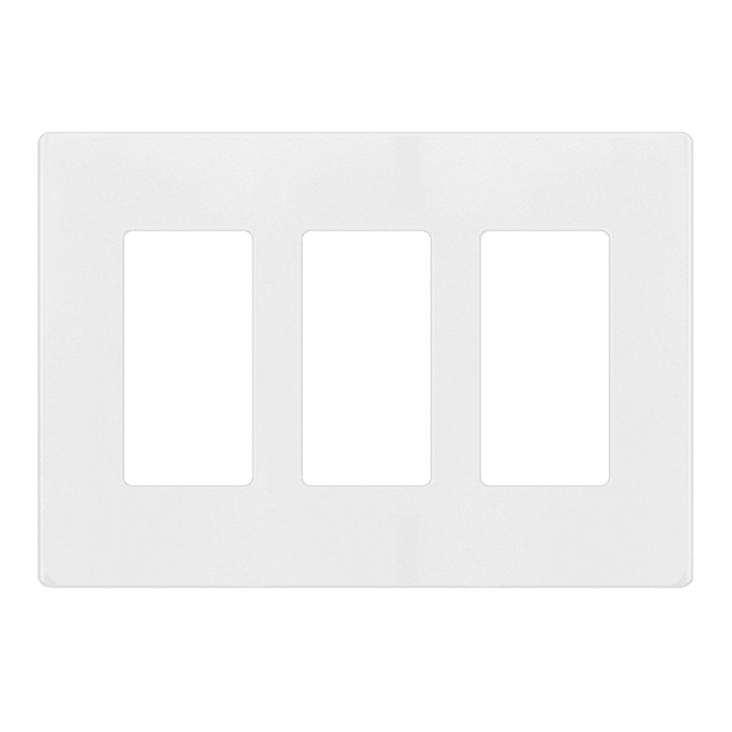 3-Gang Decorator Rocker Screwless Wall Plate, White - Bees Lighting