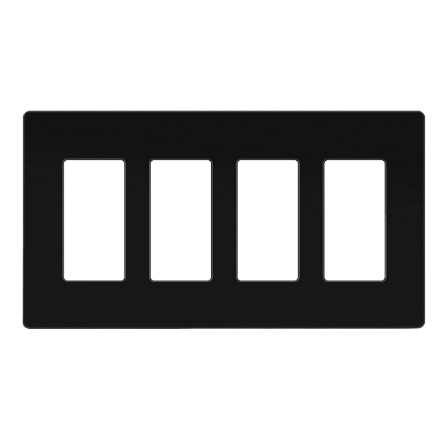 4-Gang Decorator Rocker Screwless Wall Plate, Black - Bees Lighting