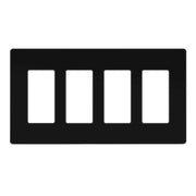 4-Gang Decorator Rocker Screwless Wall Plate, Black - Bees Lighting