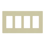 4-Gang Decorator Rocker Screwless Wall Plate, Ivory - Bees Lighting