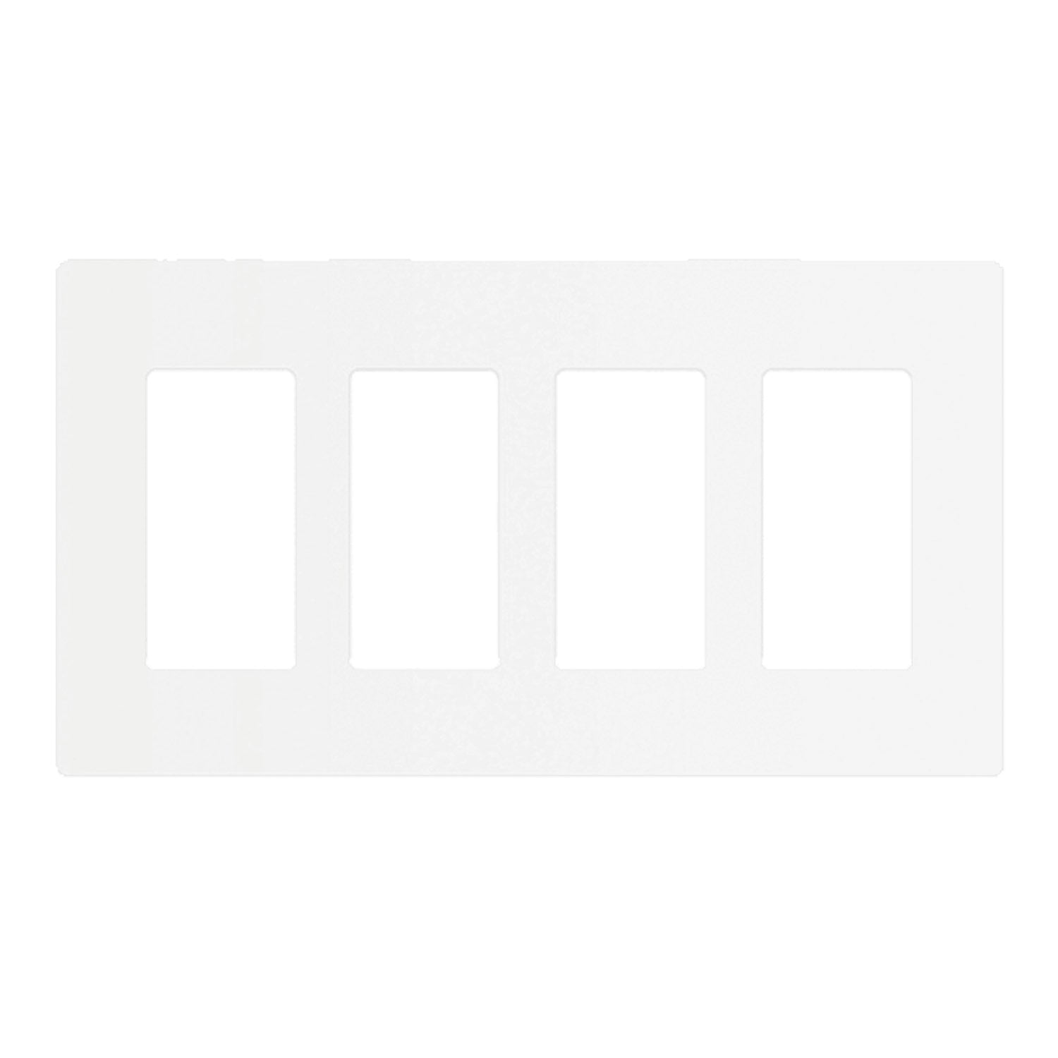 4-Gang Decorator Rocker Screwless Wall Plate, White - Bees Lighting