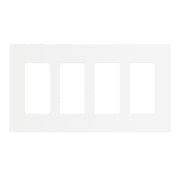 4-Gang Decorator Rocker Screwless Wall Plate, White - Bees Lighting