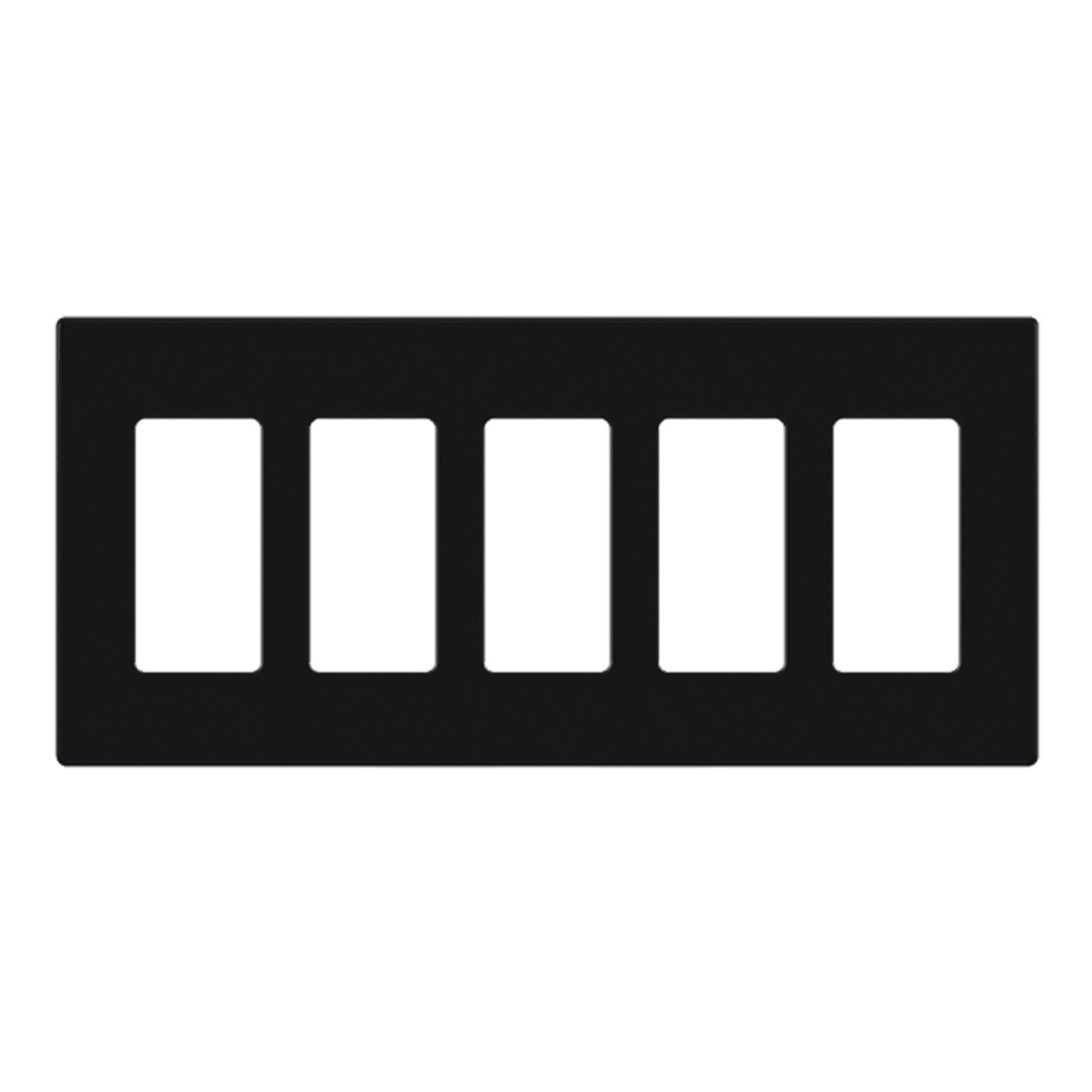 5-Gang Decorator Rocker Screwless Wall Plate, Black - Bees Lighting