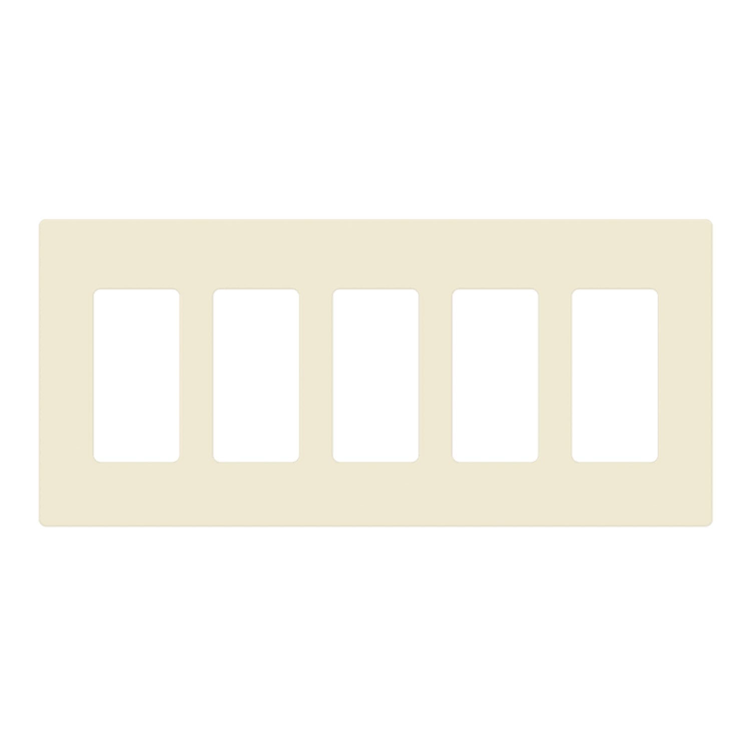 5-Gang Decorator Rocker Screwless Wall Plate, Light Almond - Bees Lighting