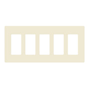 5-Gang Decorator Rocker Screwless Wall Plate, Light Almond - Bees Lighting