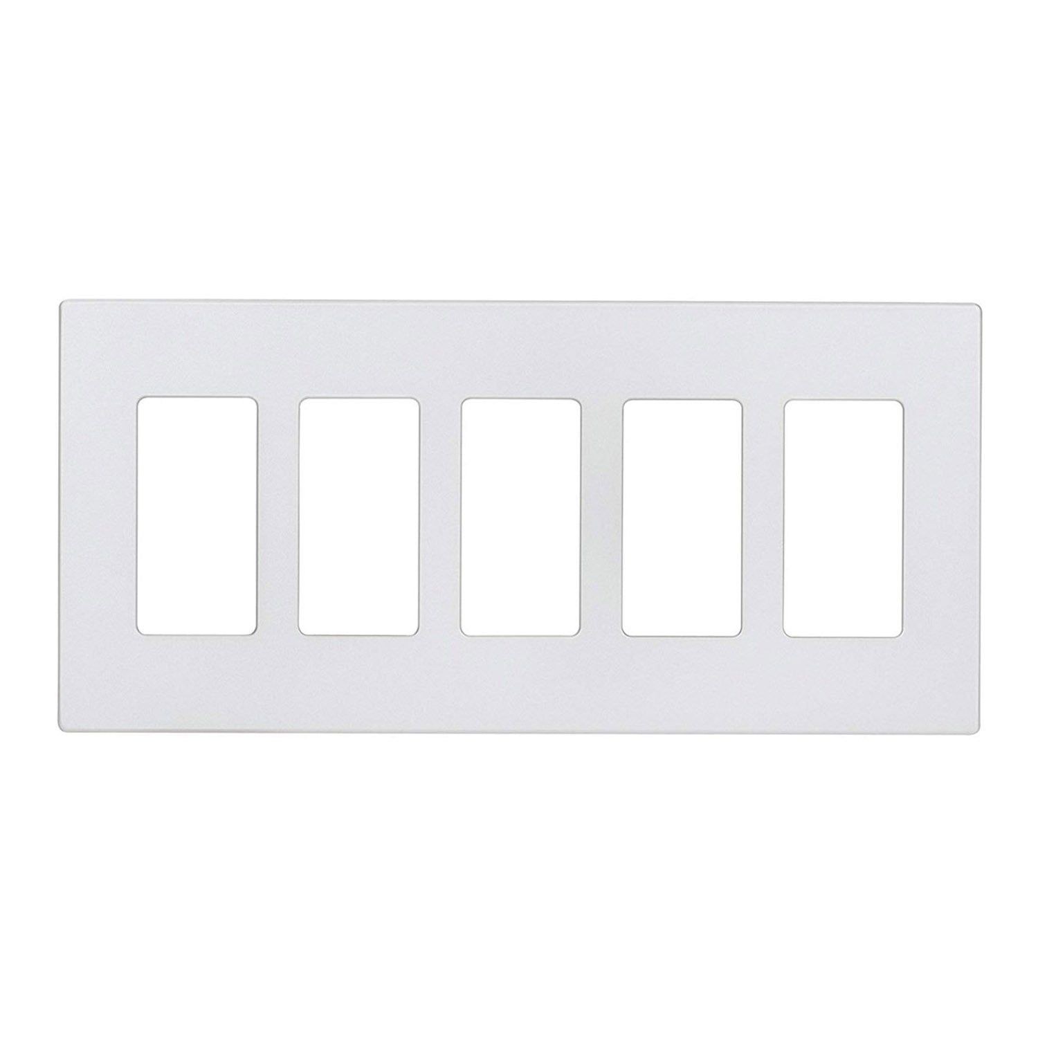 5-Gang Decorator Rocker Screwless Wall Plate, White - Bees Lighting