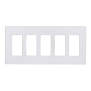 5-Gang Decorator Rocker Screwless Wall Plate, White - Bees Lighting