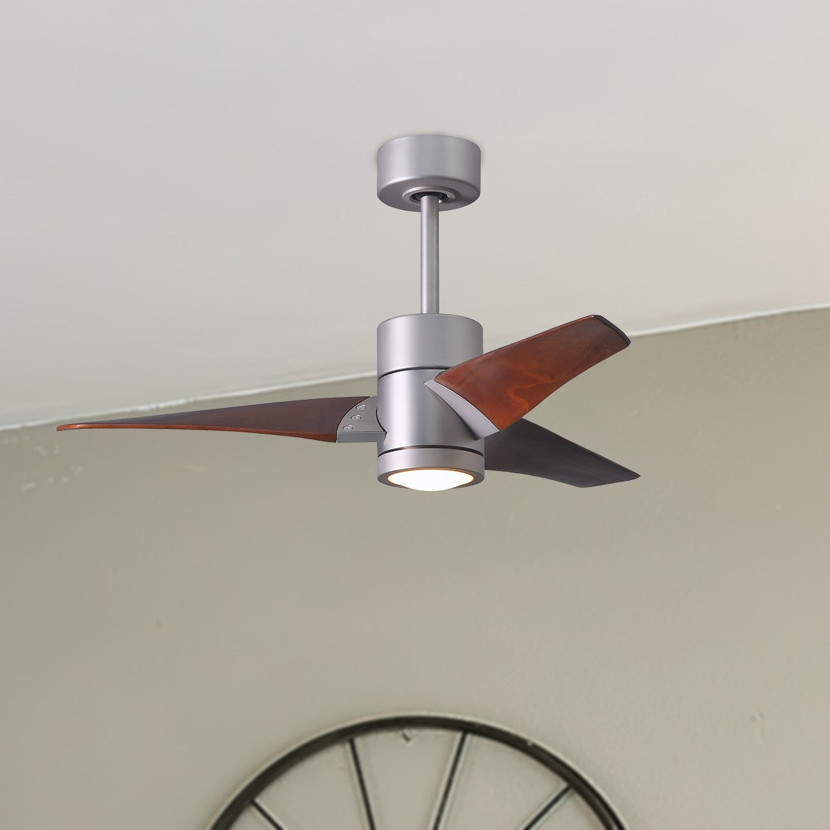 Super Janet 42 Inch Outdoor Ceiling Fan With Light, Wall And Remote Control Included