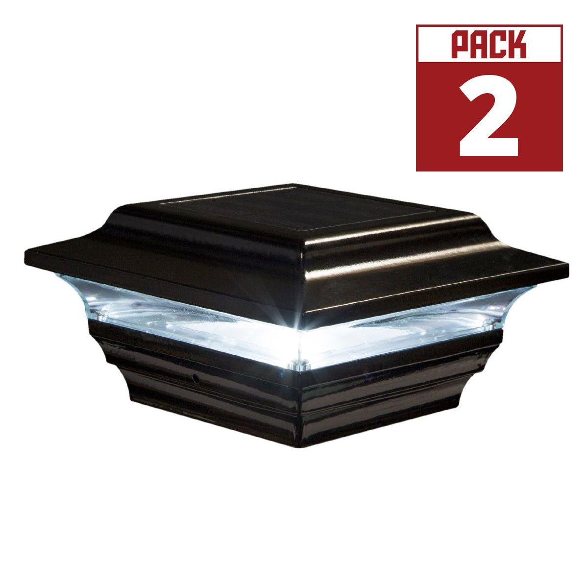 LED Solar Post Cap 4x4 15 Lumens 4500K (Pack Of 2)