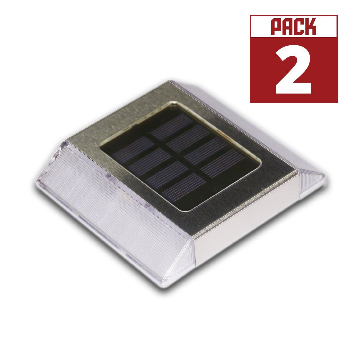 Solar LED Pathway Light 10 Lumens 4500K Silver (Pack Of 2)