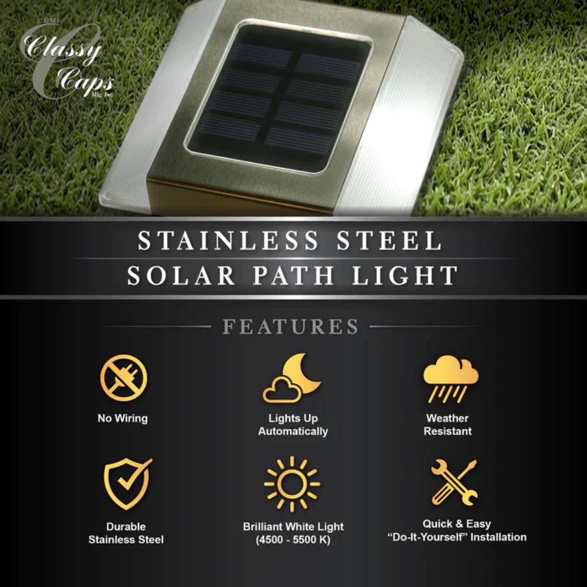 Solar LED Pathway Light 10 Lumens 4500K Silver (Pack Of 2) - Bees Lighting