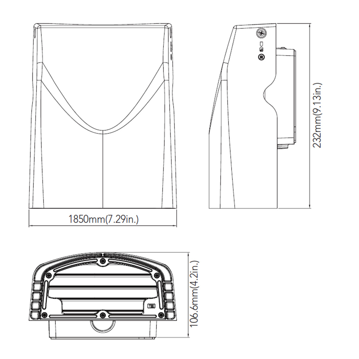 LED Cutoff Wall Pack, 40W, 5600 Lumens, 30K/40K/50K, 120-277V - Bees Lighting