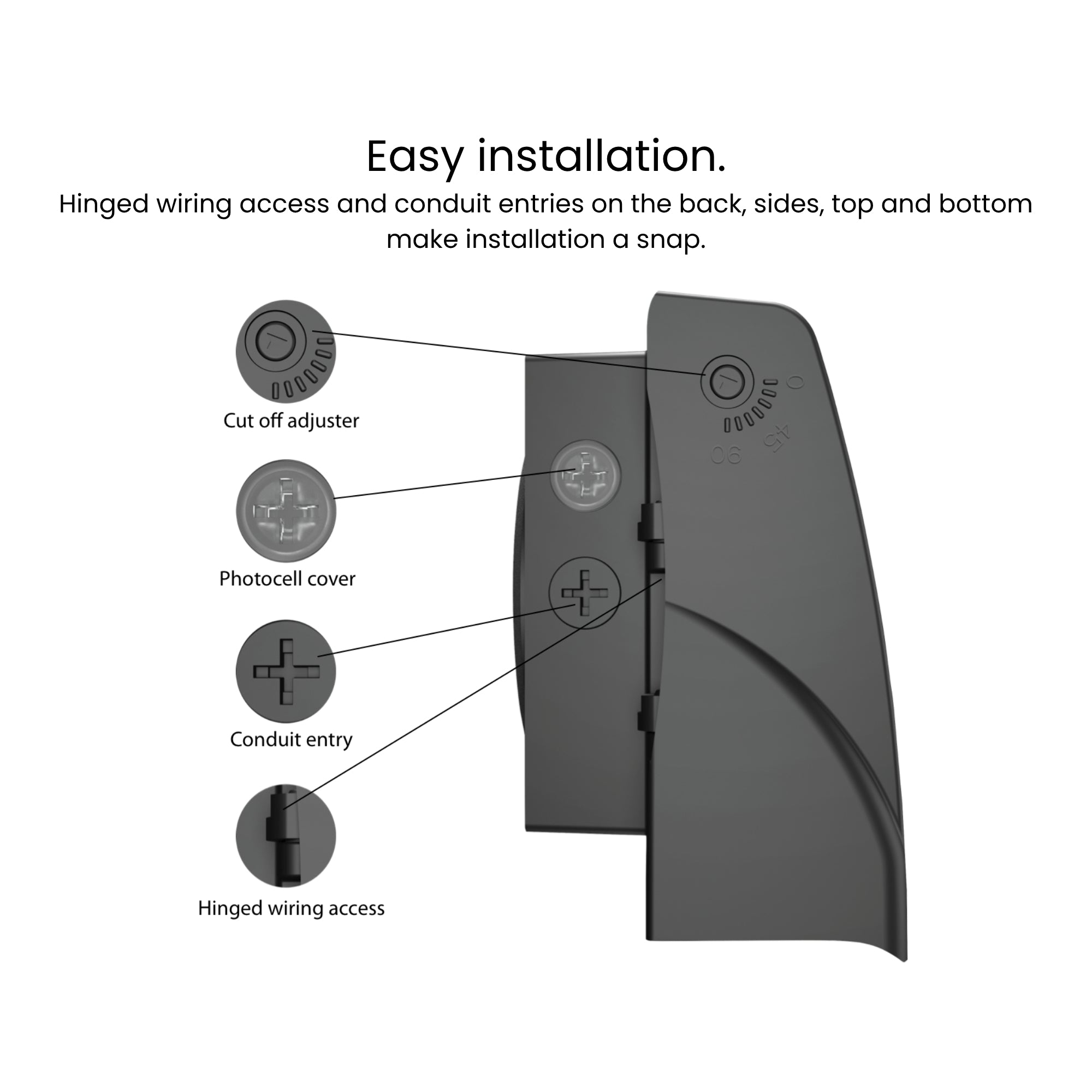 RAB SLIM17FA30ADJ SLIM17 Angle-Adjustable LED Wall Pack 3,813 Lumens 30W Selectable 30K/40K/50K 120-277V Photocell Bronze