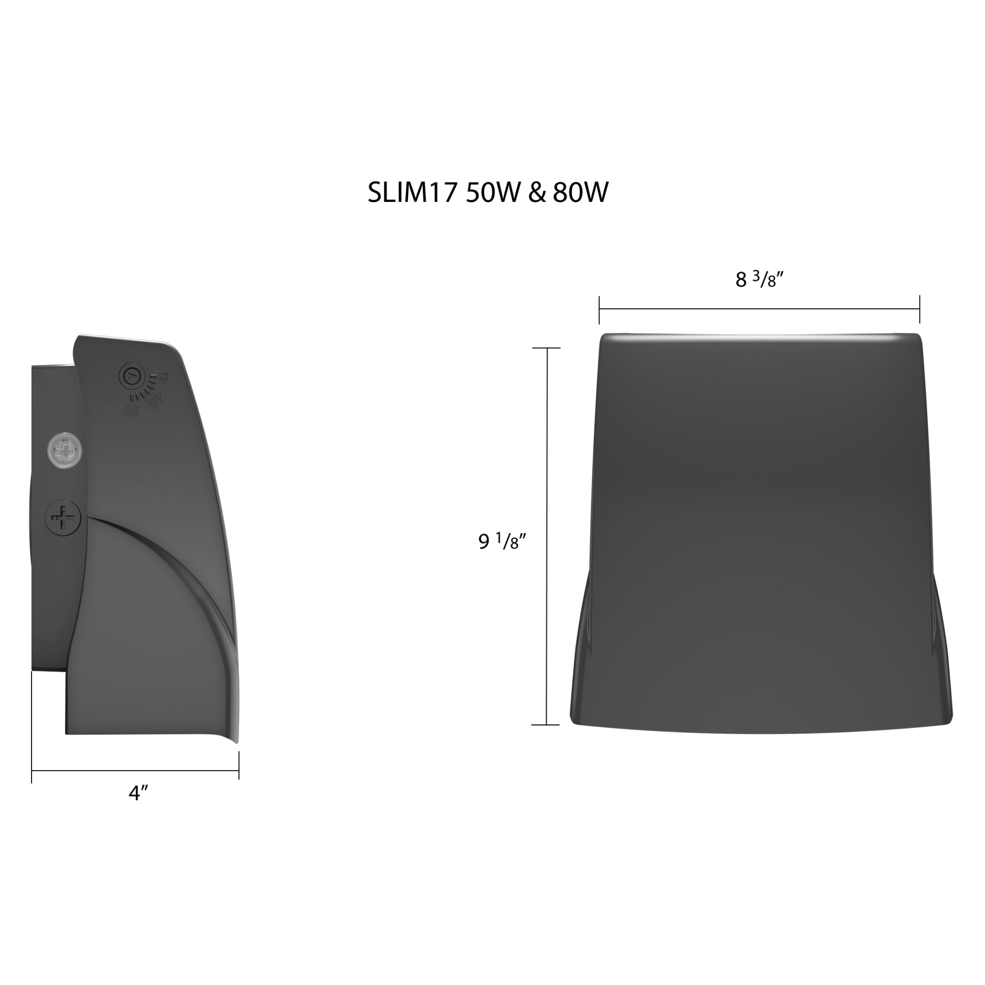 RAB SLIM17FA50ADJ Adjustable LED Wall Pack 7477lm 50W Selectable CCT 120-277V Photocell Bronze