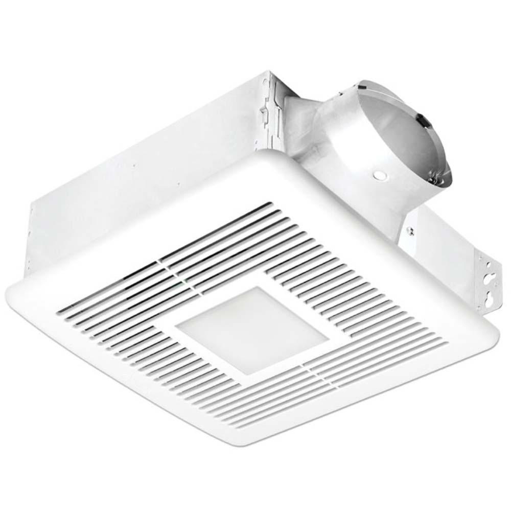 Delta BreezSlim Adjustable 50-80-110 CFM Bathroom Exhaust Fan With Dimmable LED Light - Bees Lighting