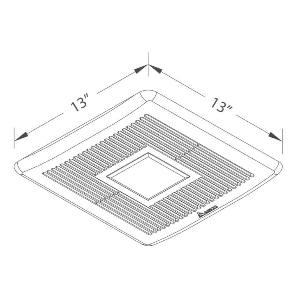 Delta BreezSlim Adjustable 50-80-110 CFM Bathroom Exhaust Fan With Dimmable LED Light - Bees Lighting