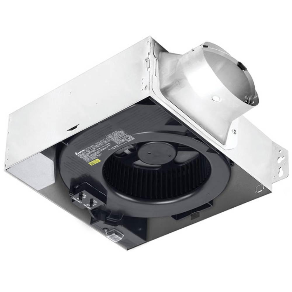 Delta BreezSlim Adjustable 80-110 CFM Bathroom Exhaust Fan With Dimmable LED Light and Dual Speed