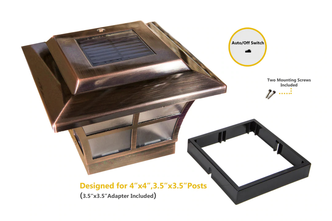 LED Solar Post Cap 4x4 12 Lumens 4500K (Pack Of 2)