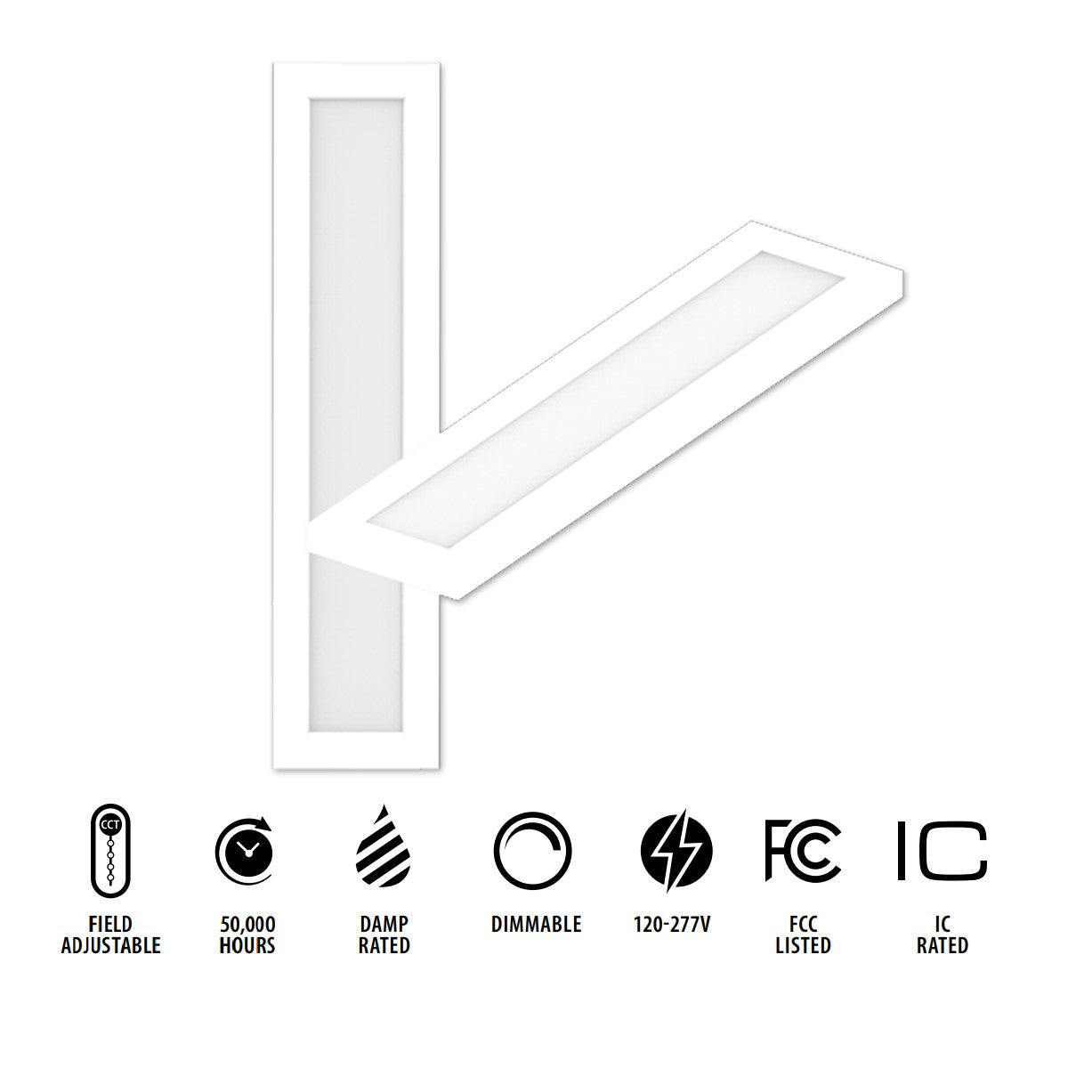 SML 2 ft LED Linear Surface Mount Light Selectable CCT White Finish - Bees Lighting