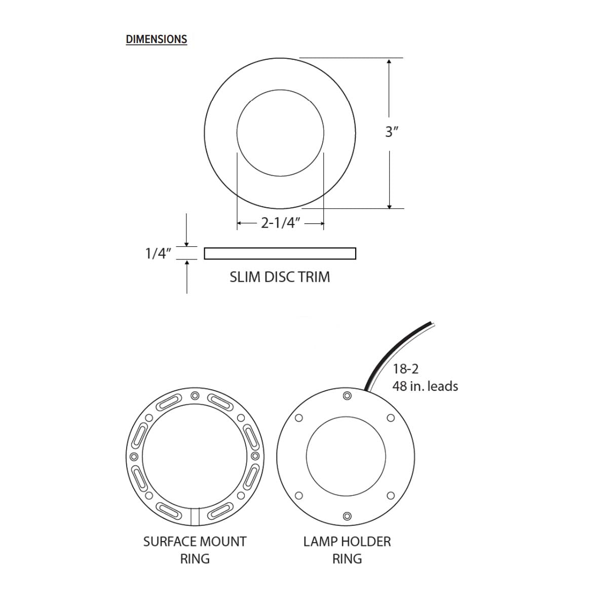 Surface/Recess Mount LED Slim Puck, 165 Lumens, 2700K, 12VDC, Brushed Nickel - Bees Lighting