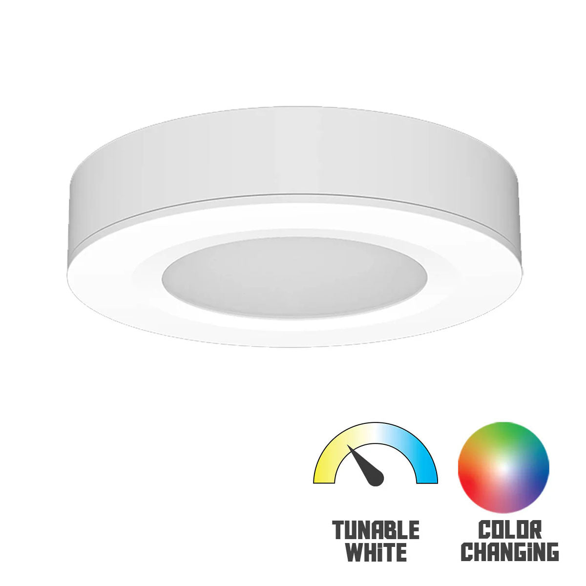 Spektrum+ RGB+TW Puck, 105Lm, Surface/Recess, 24V DC - Bees Lighting