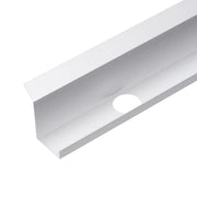 White 45-degree channel trim with circular light opening along the length