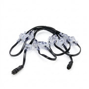 RGBW eave light module set with clear housings and black wiring plus connector leads