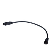 1 ft jumper cable with two circular plug connectors, black