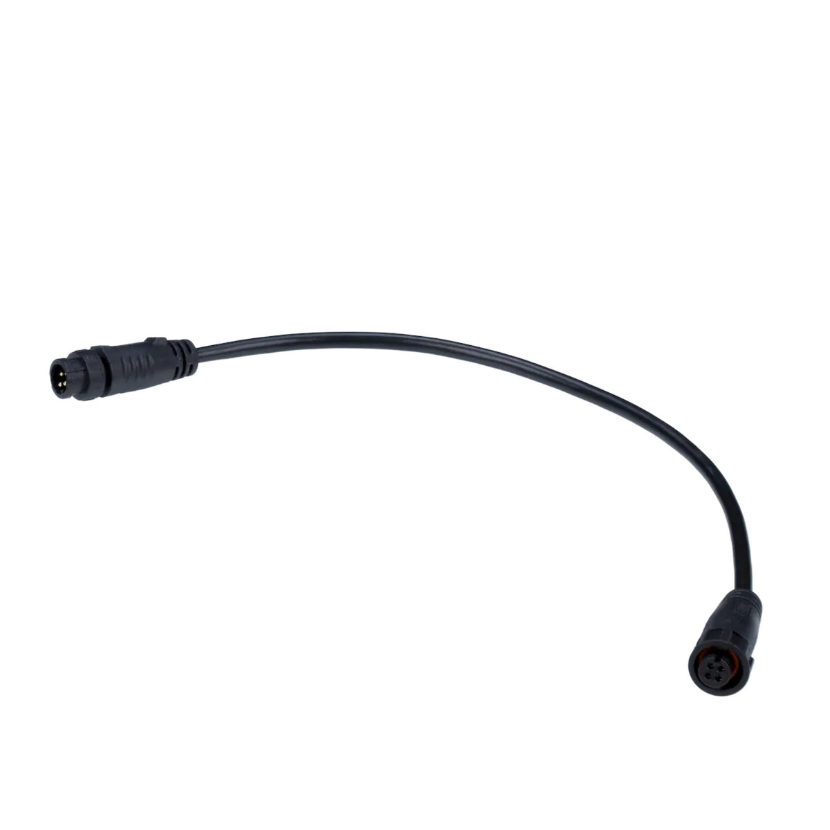 1 ft jumper cable with two circular plug connectors, black