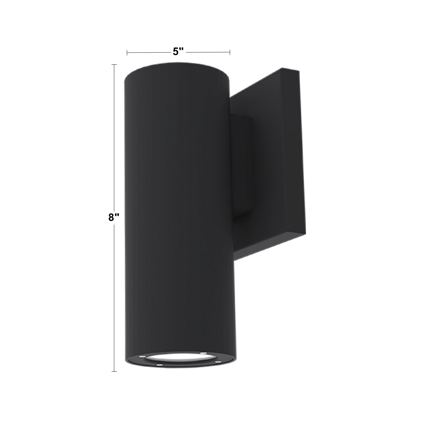 Volta 8 In 1 Light Single Sided Smart Outdoor Cylinder Wall Sconce Black Finish