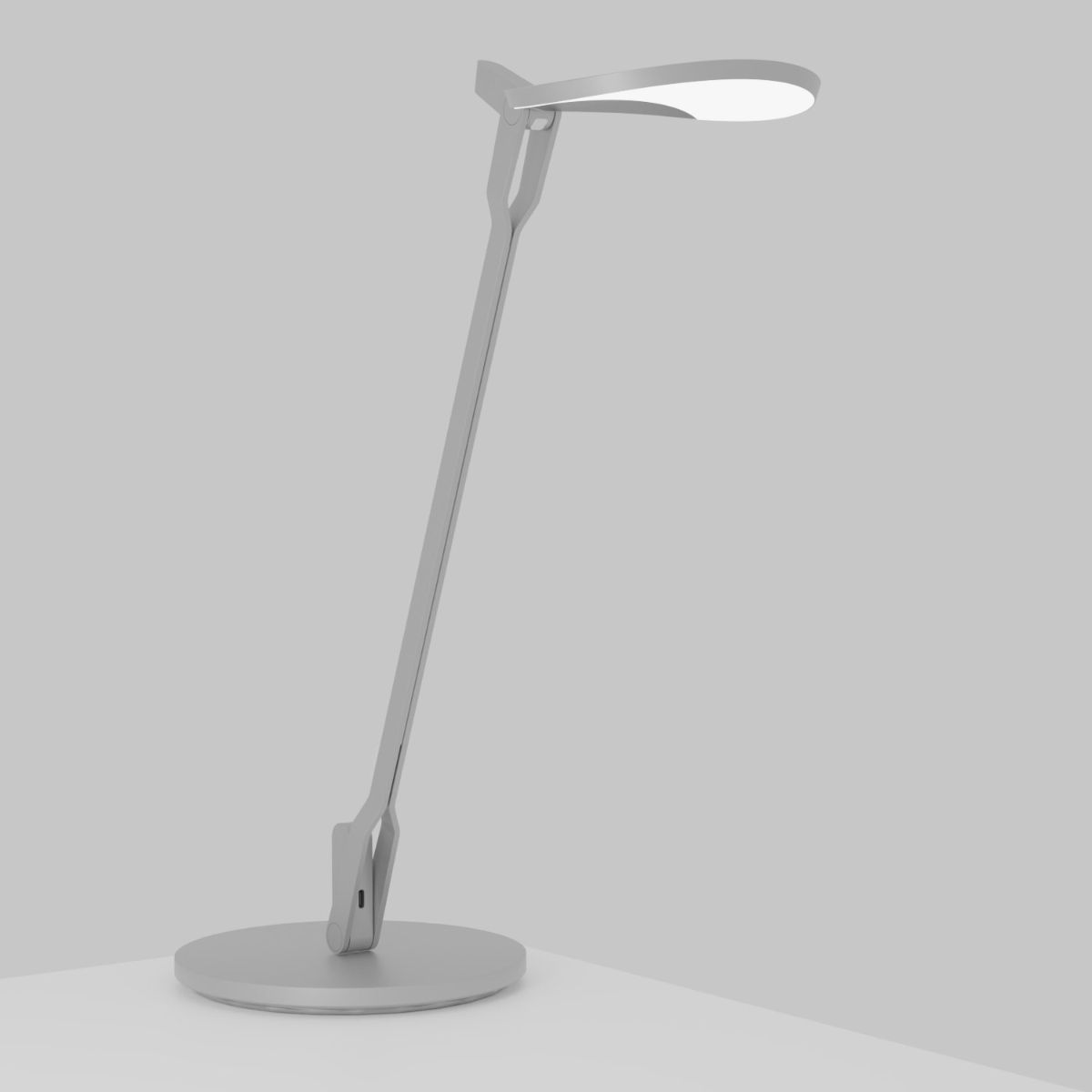 Splitty Pro Silver Contemporary LED Desk Lamp with Two-Piece Desk Clamp and USB Port - Bees Lighting