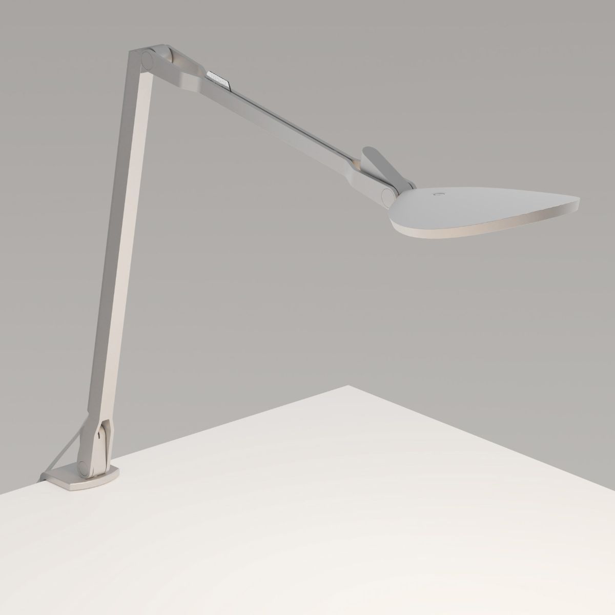 Splitty Reach Pro Silver Contemporary LED Desk Lamp with Two-Piece Desk Clamp and USB Port - Bees Lighting
