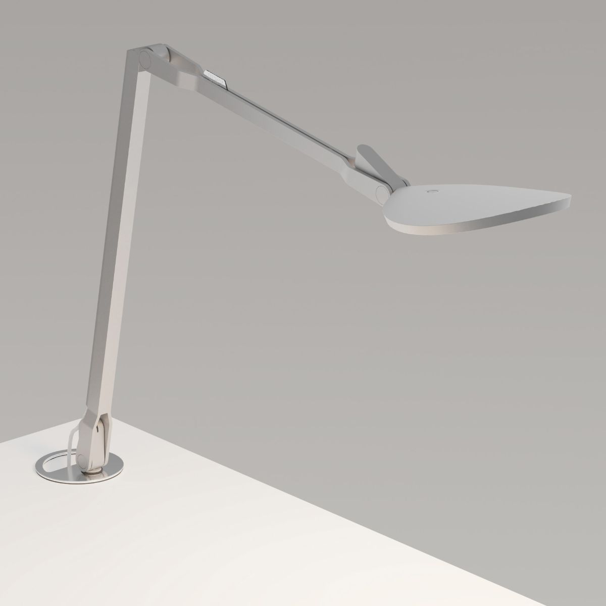 Splitty Reach Pro Silver Contemporary LED Desk Lamp with Grommet Mount and USB Port - Bees Lighting