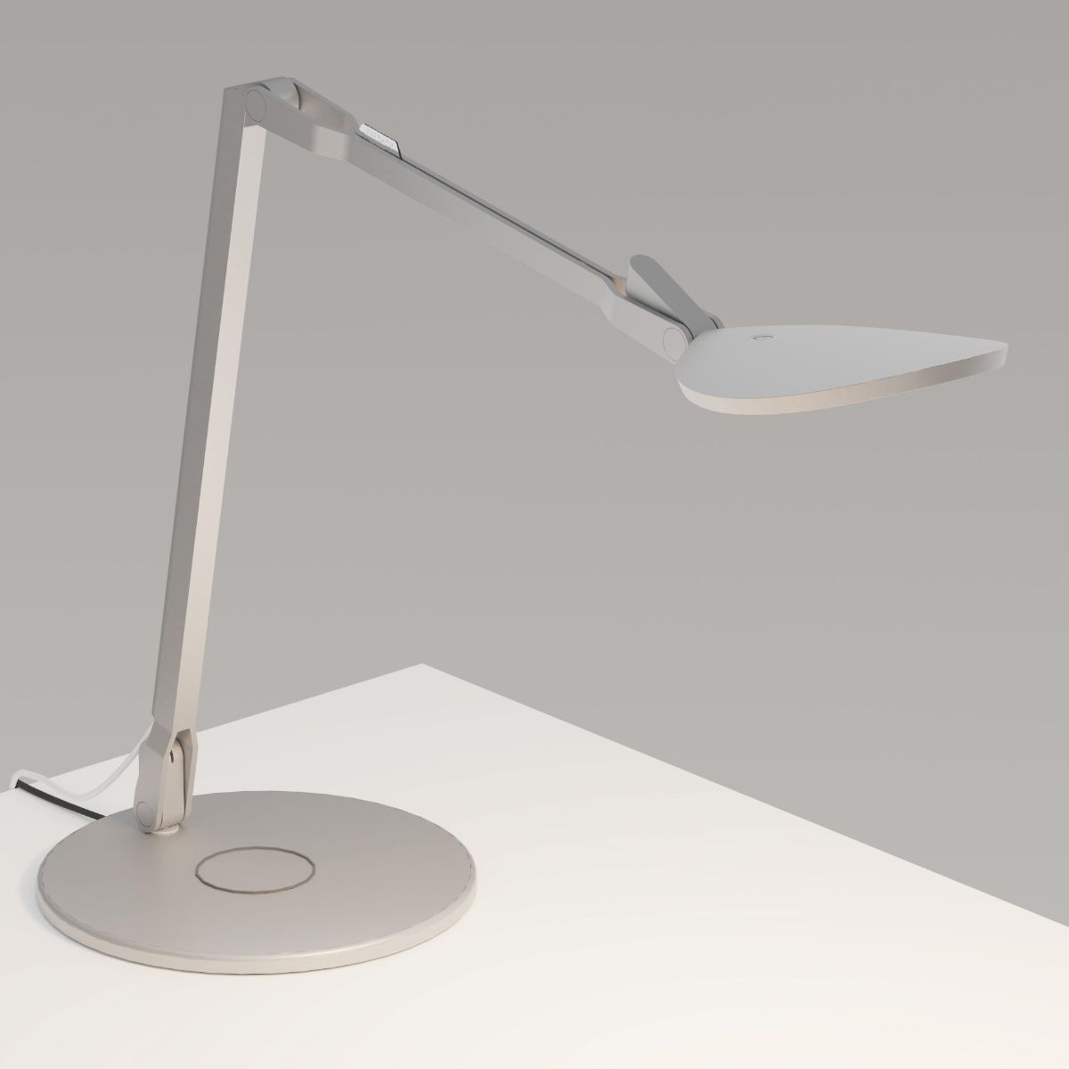 Splitty Reach Pro Silver Contemporary LED Desk Lamp with Wireless Charging Base and USB Port - Bees Lighting