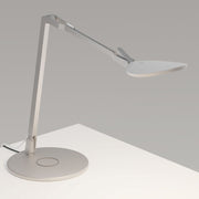 Splitty Reach Pro Silver Contemporary LED Desk Lamp with Wireless Charging Base and USB Port - Bees Lighting