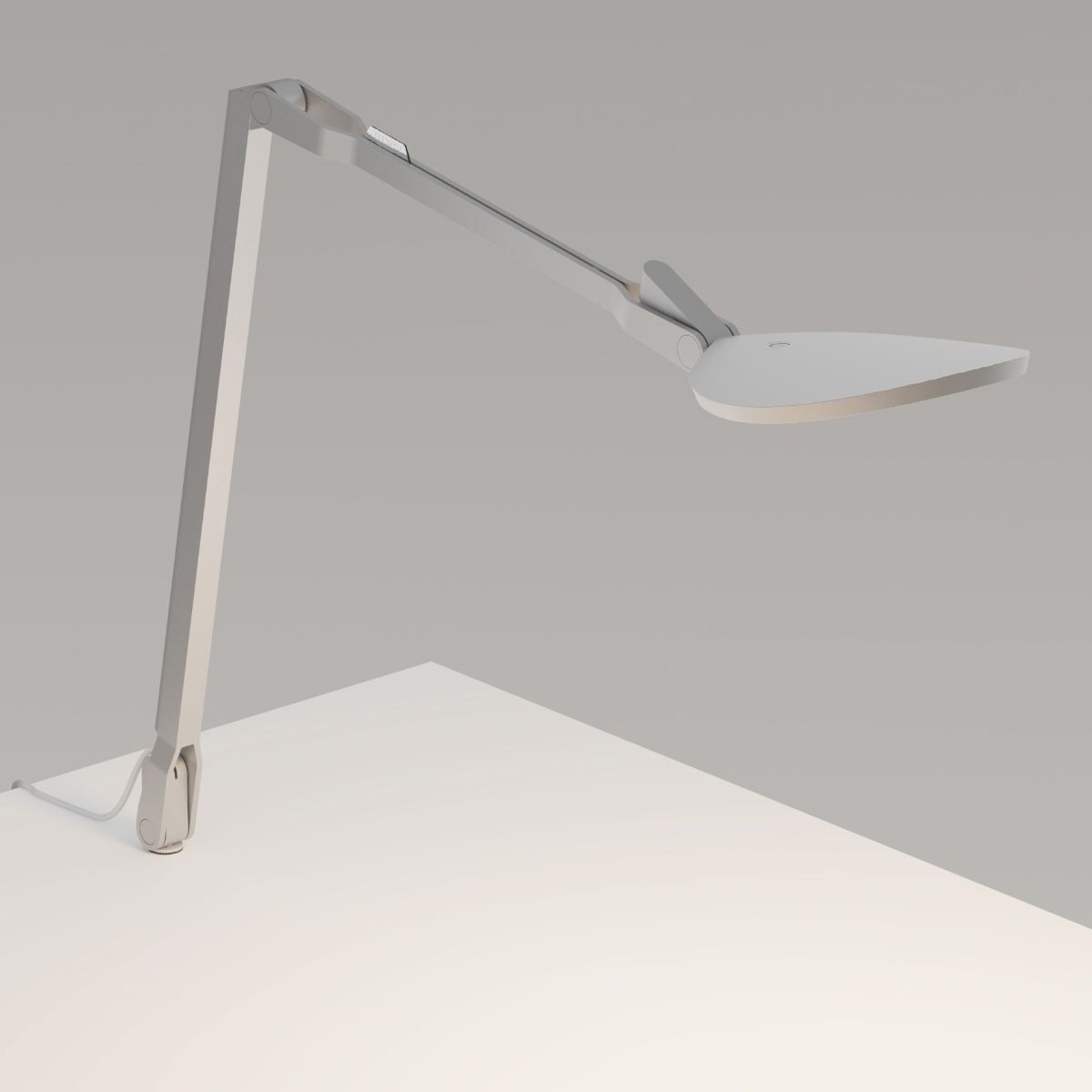 Splitty Reach Pro Silver Contemporary LED Desk Lamp with Through-Table Mount and USB Port - Bees Lighting