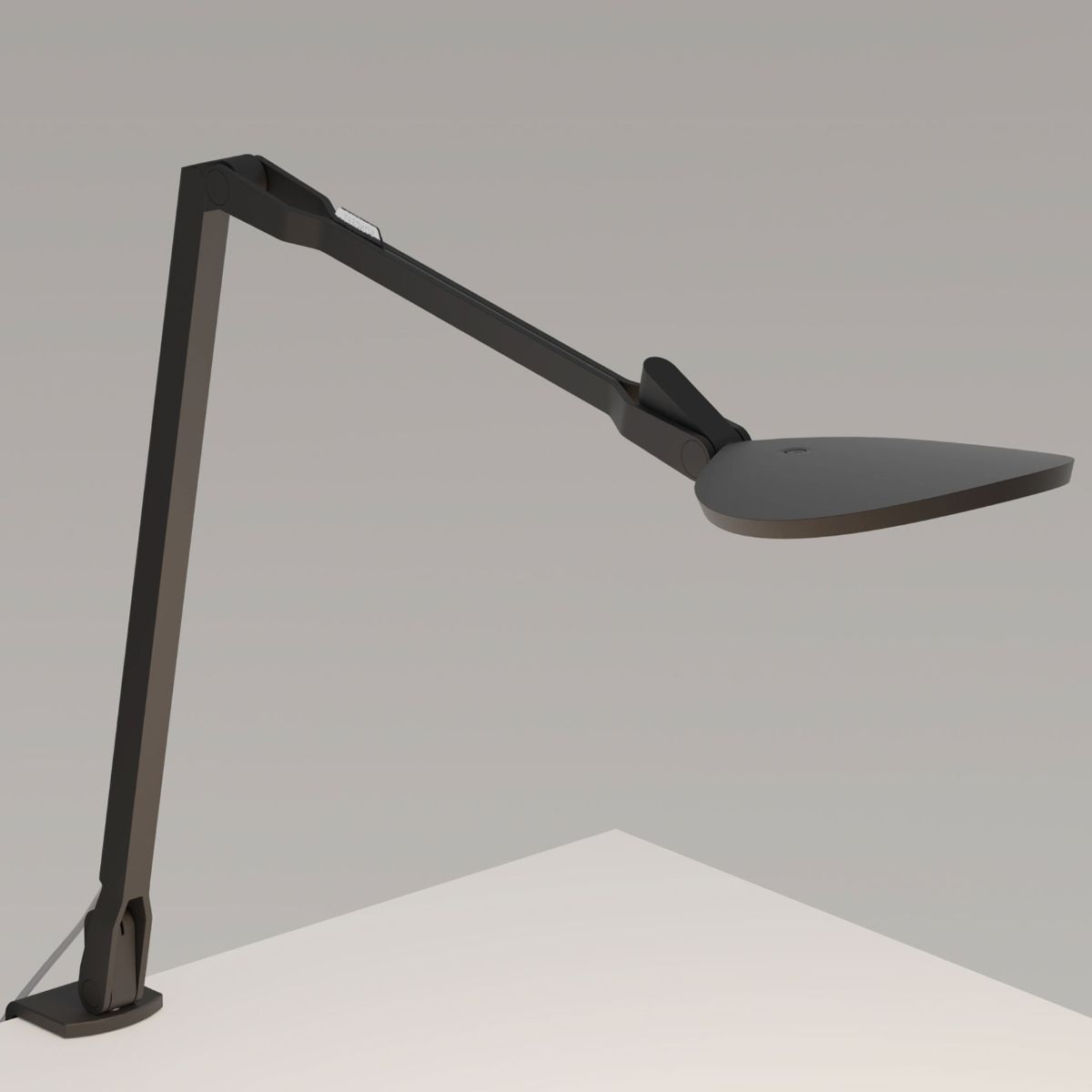 Splitty Reach Matte Black Contemporary LED Desk Lamp with One-Piece Desk Clamp and USB Port - Bees Lighting