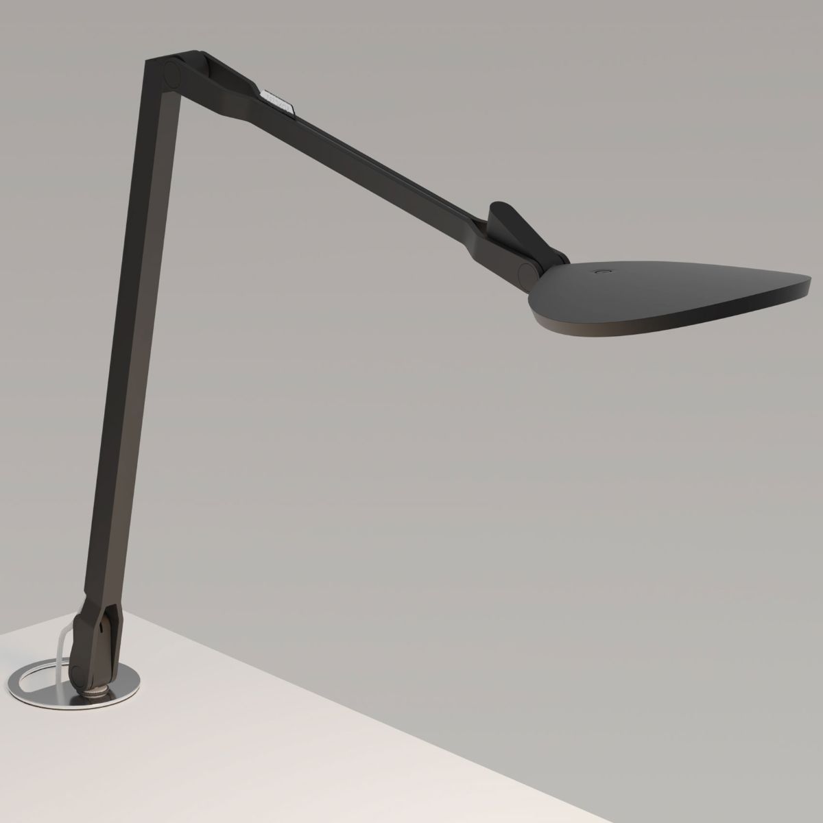 Splitty Reach Matte Black Contemporary LED Desk Lamp with Grommet Mount and USB Port - Bees Lighting