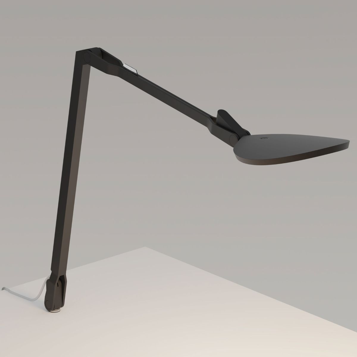 Splitty Reach Matte Black Contemporary LED Desk Lamp with Through-Table Mount and USB Port - Bees Lighting