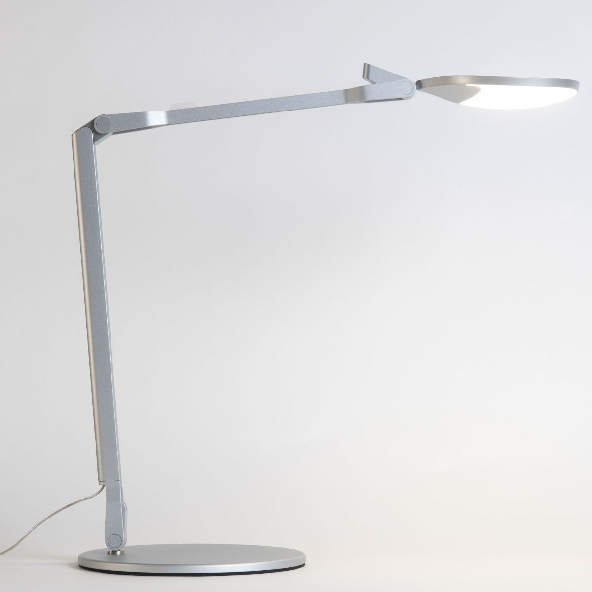 Splitty Reach Silver Contemporary LED Desk Lamp with Two-Piece Desk Clamp and USB Port - Bees Lighting