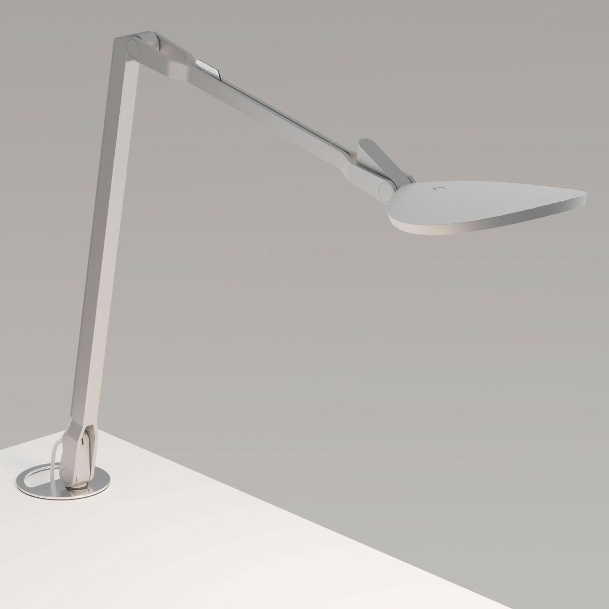 Splitty Reach Silver Contemporary LED Desk Lamp with Grommet Mount and USB Port - Bees Lighting