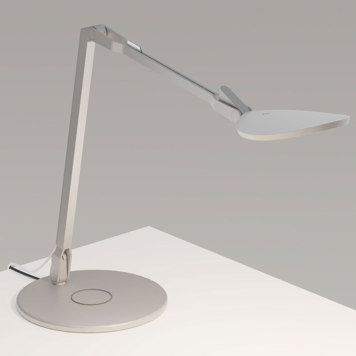 Splitty Reach Silver Contemporary LED Desk Lamp with Wireless Charging Base and USB Port - Bees Lighting