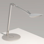 Splitty Reach Silver Contemporary LED Desk Lamp with Wireless Charging Base and USB Port - Bees Lighting