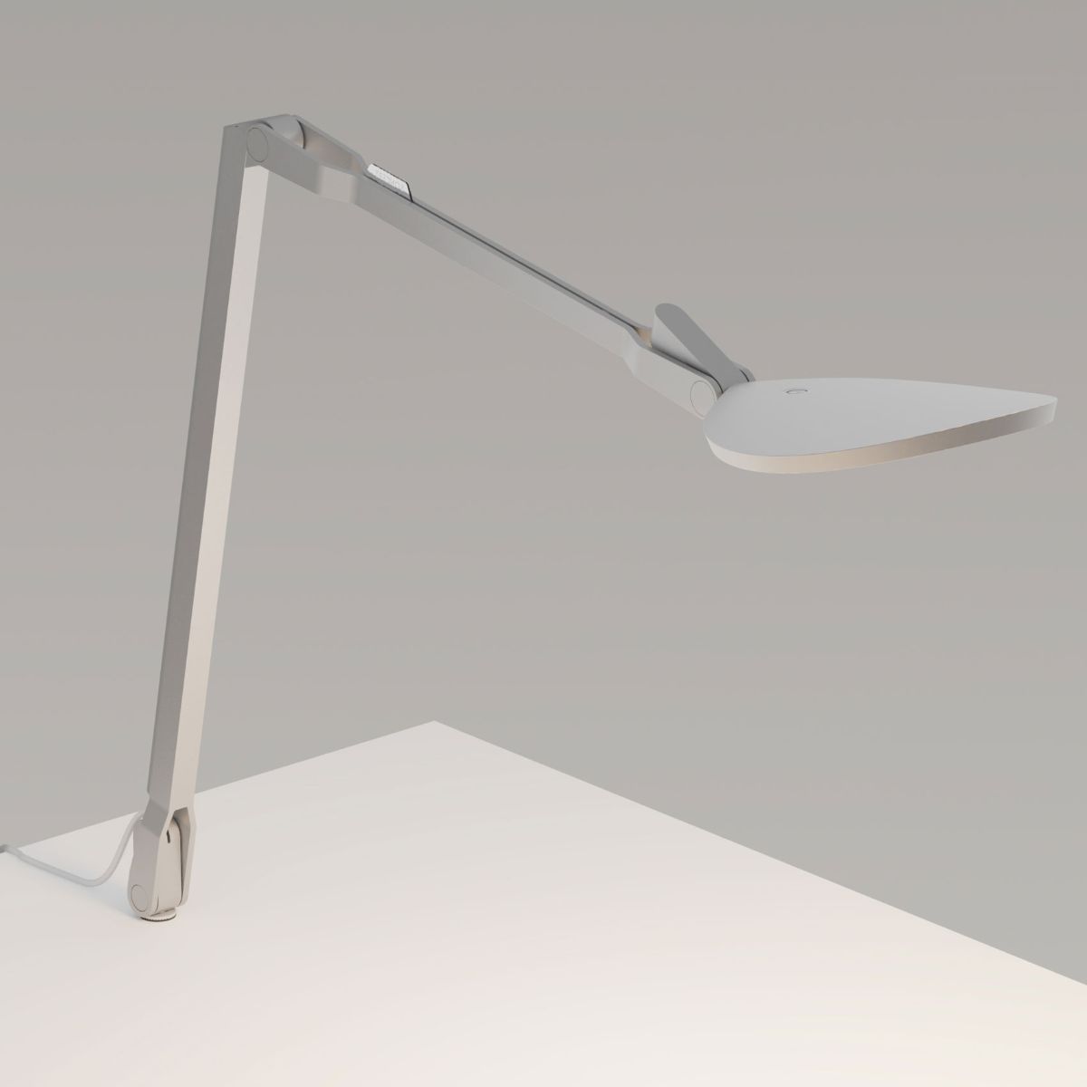 Splitty Reach Silver Contemporary LED Desk Lamp with Through-Table Mount and USB Port - Bees Lighting