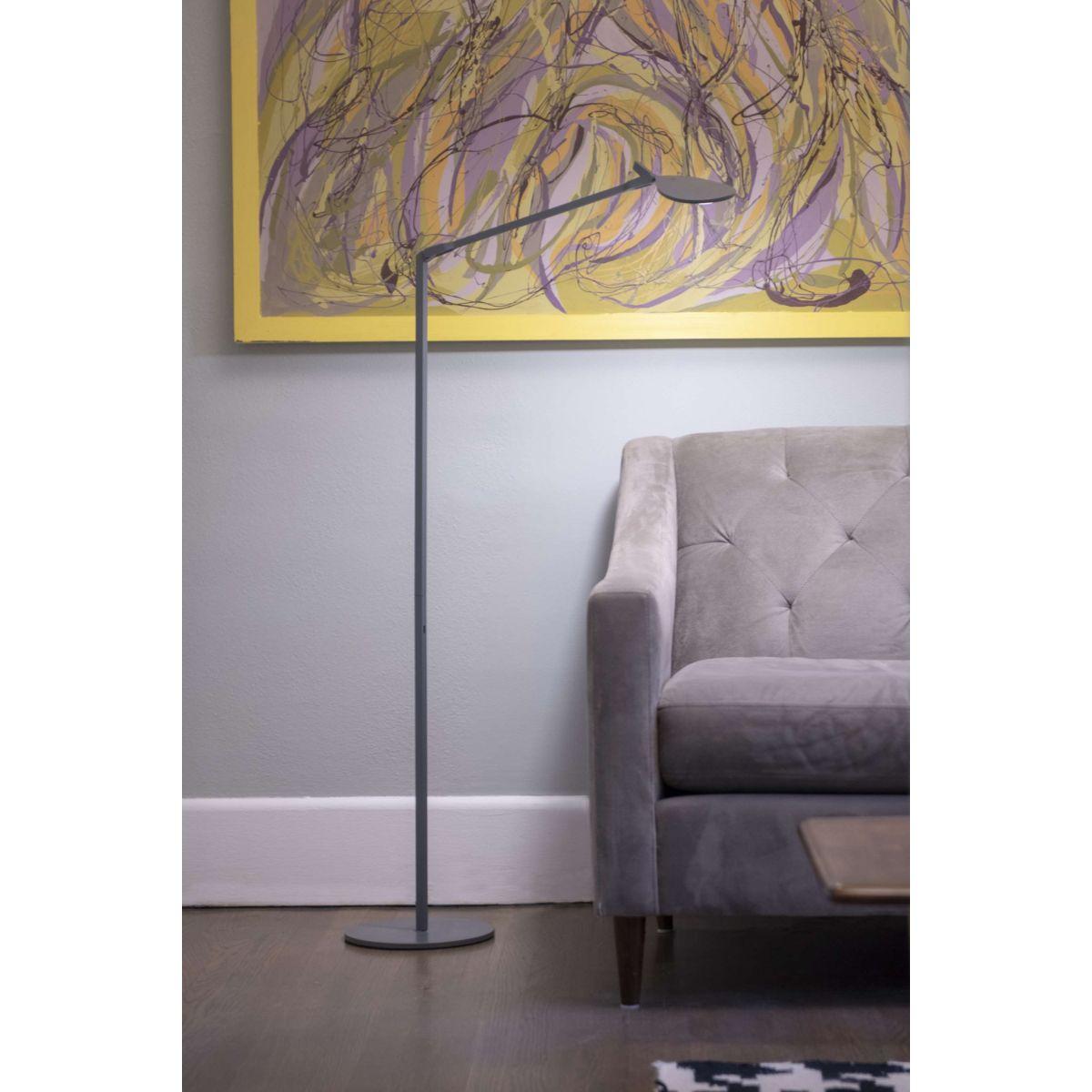 Splitty Silver Contemporary LED Floor Lamp with USB Port - Bees Lighting