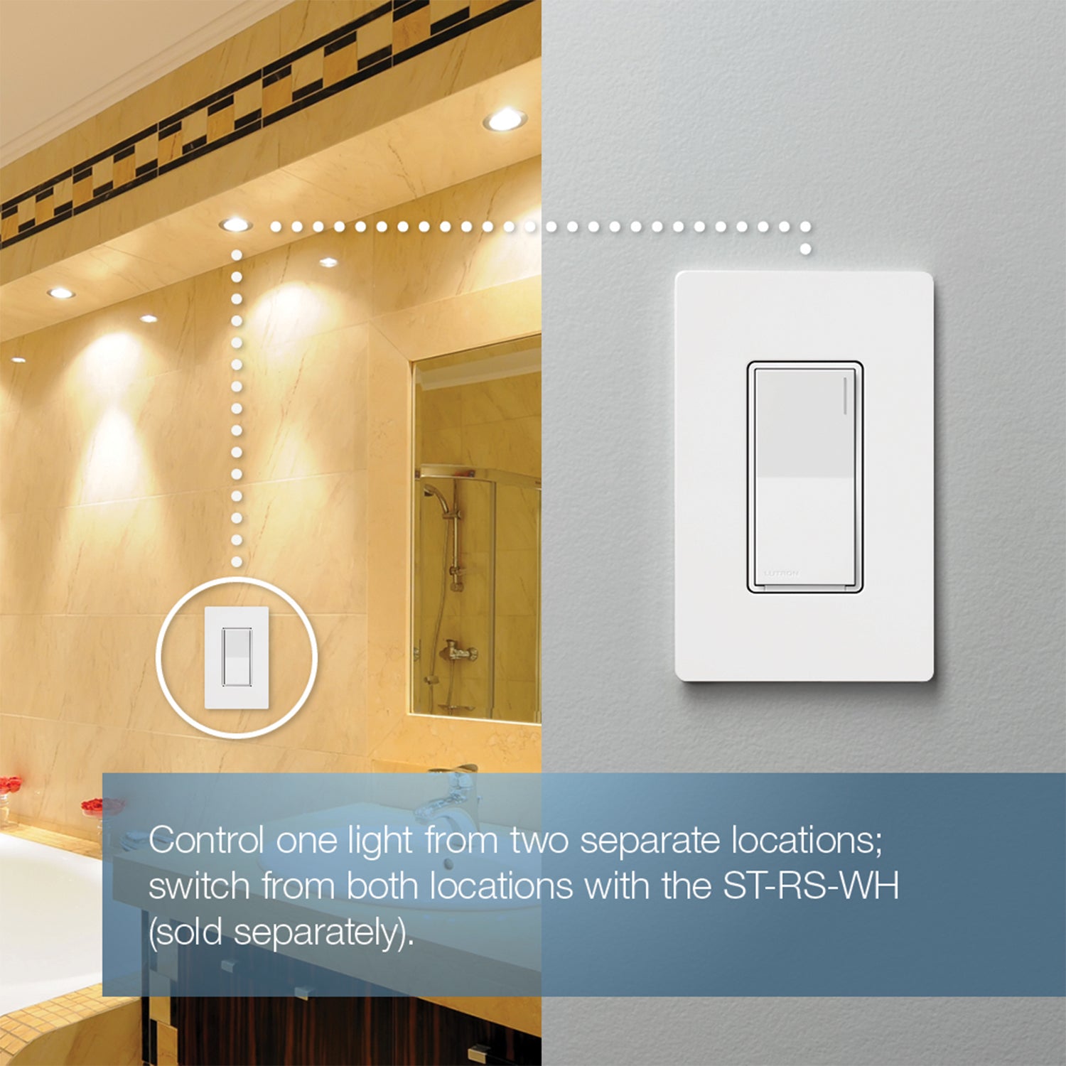 Sunnata Single Pole/Multi-Location Rocker Light Switch, Black - Bees Lighting