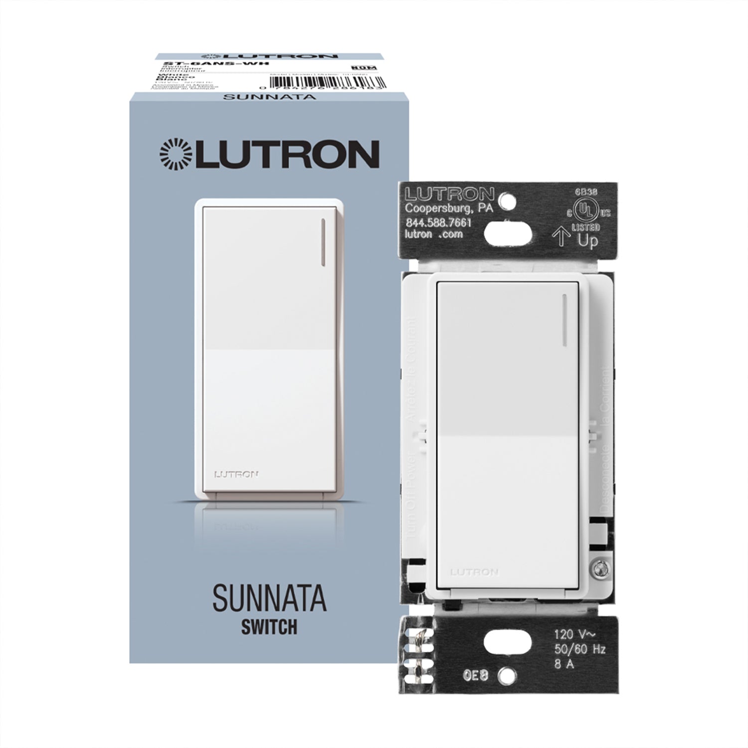 Sunnata Single Pole/Multi-Location Rocker Light Switch, Light Almond - Bees Lighting