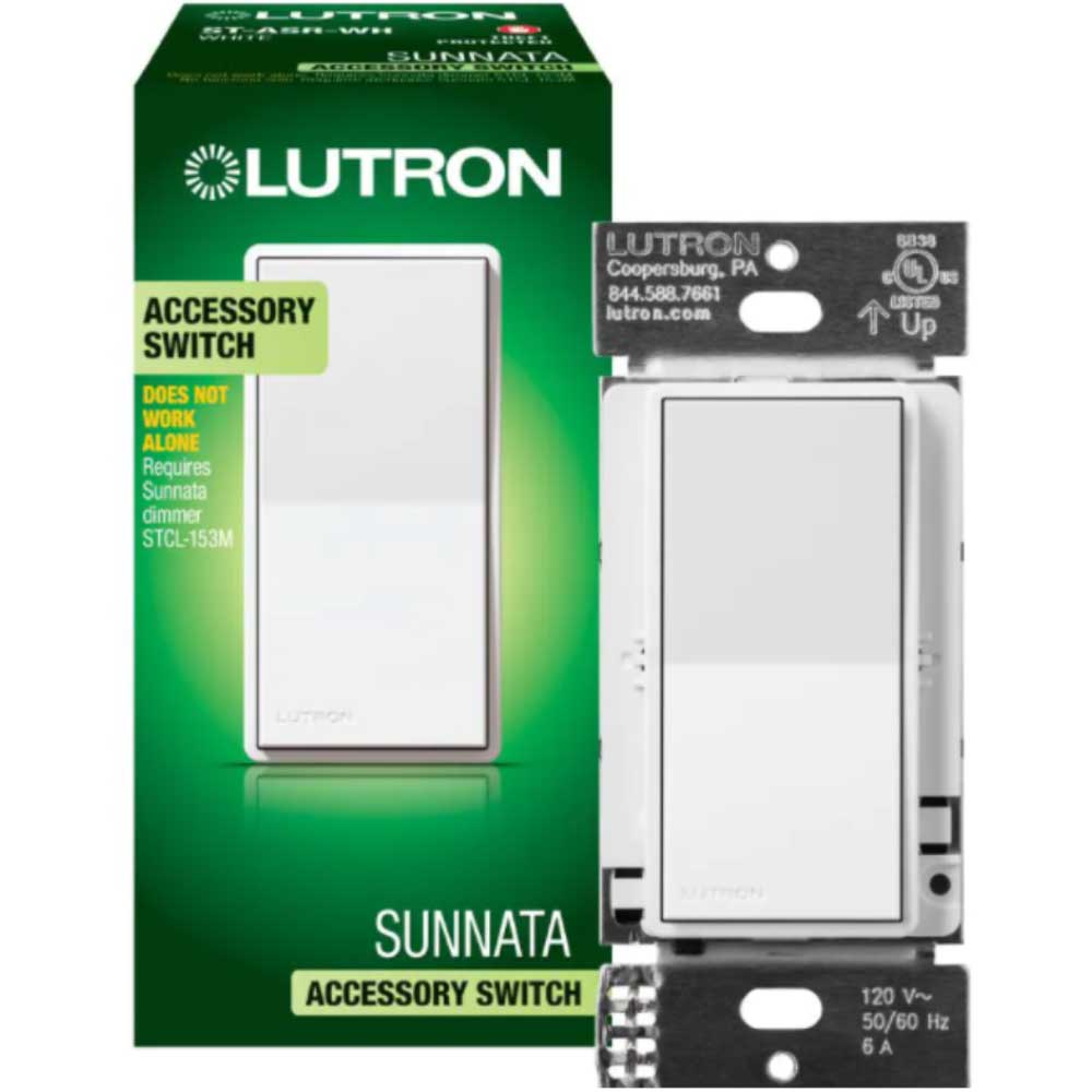 Lutron Sunnata Accessory Switch, Not for Standalone Use, White - Bees Lighting