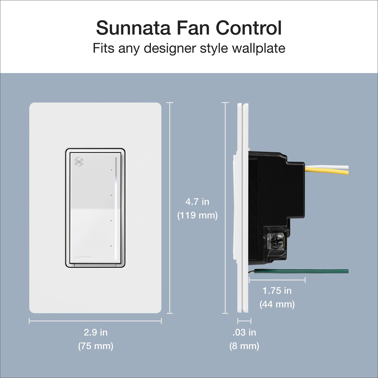 Sunnata 4-Speed Touch Fan Control, 1.5 Amp/Single Pole, White - Bees Lighting