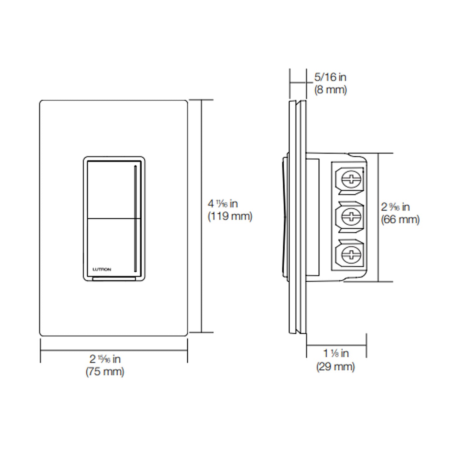 Lutron Sunnata Multi-Location Companion Switch, Not for Standalone Use, White - Bees Lighting